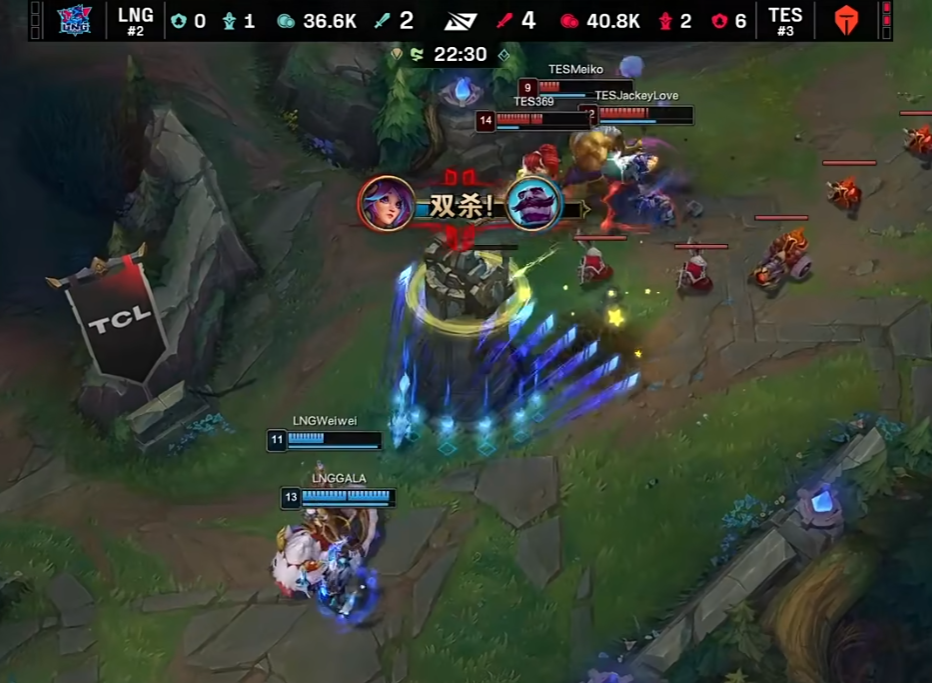 TES碾压100T，Scout打出惊人五杀淘汰赛2:1（成都）